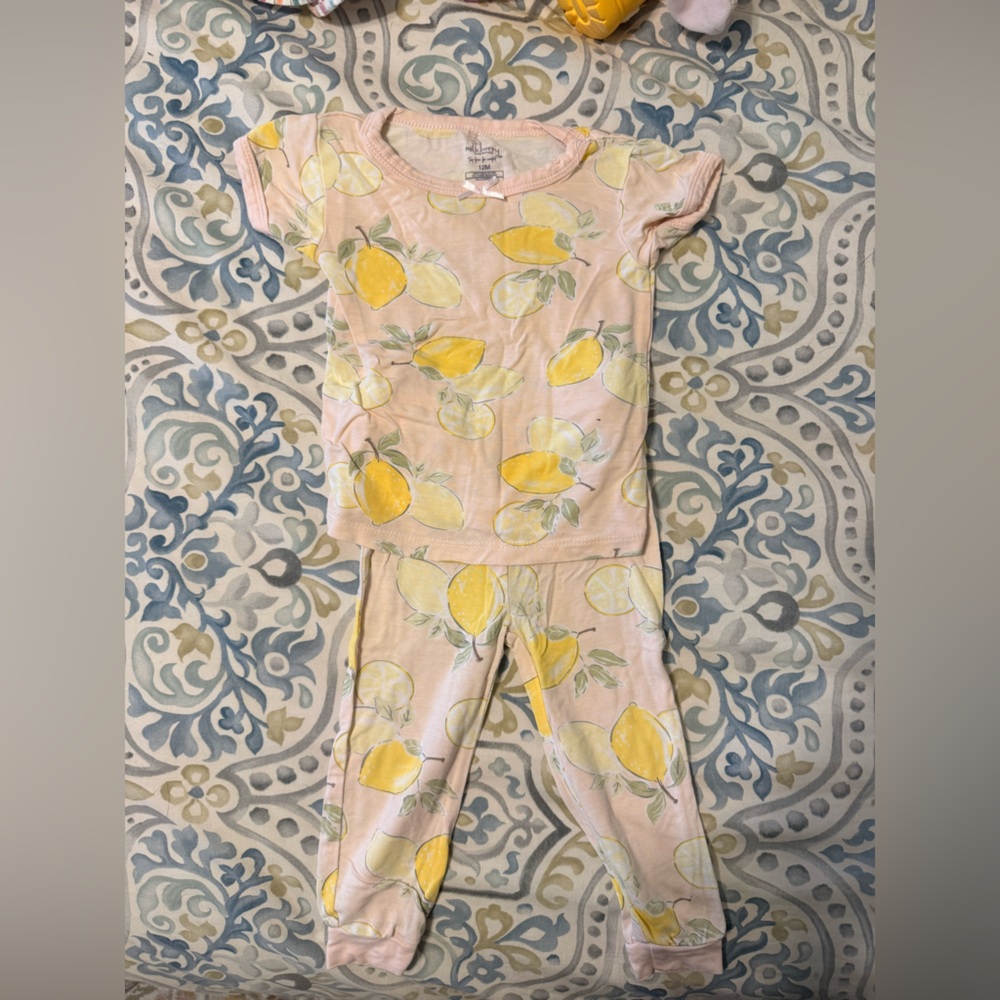 Lemon Print Kids Pajama Set